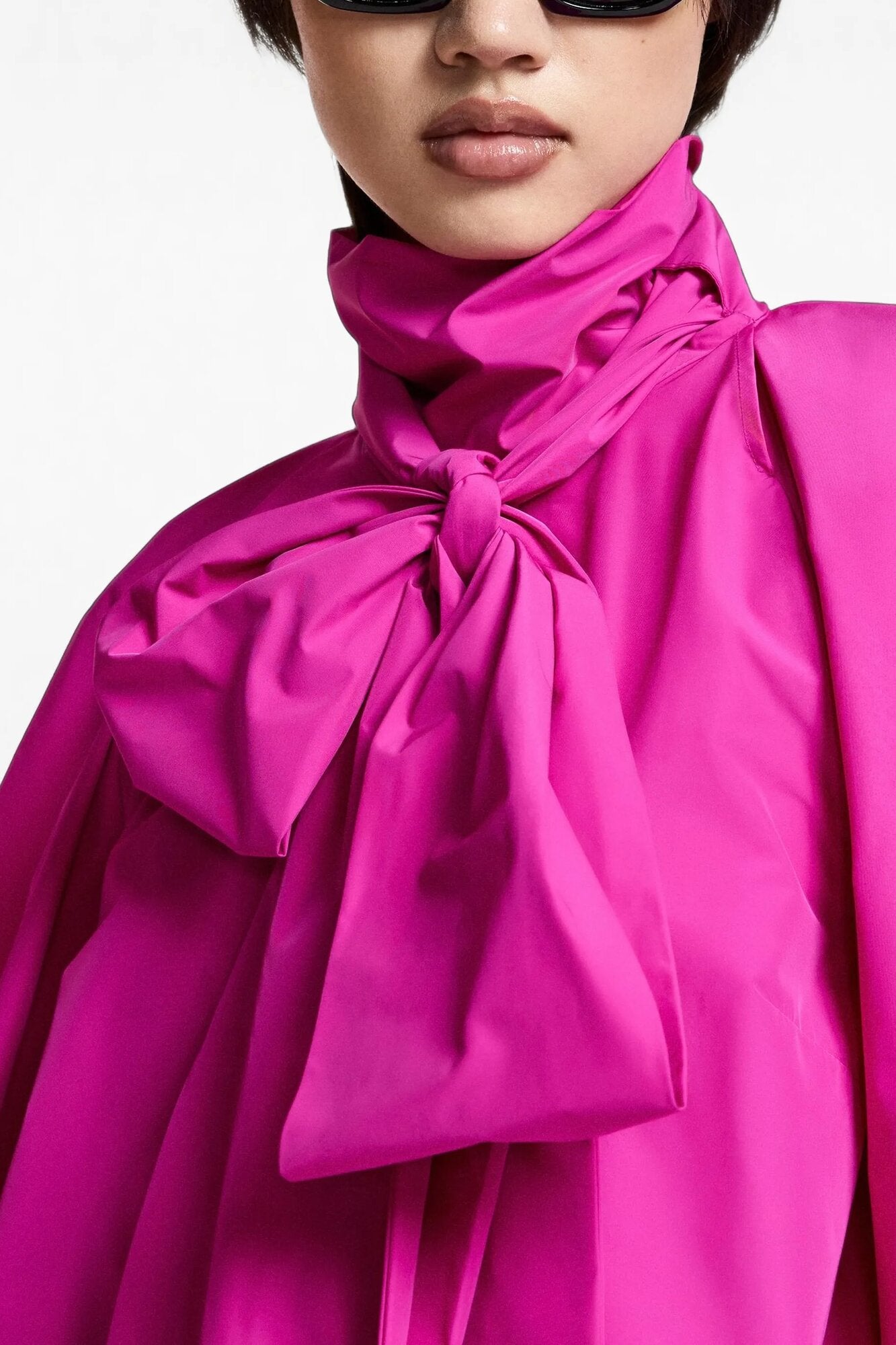 Keily Pussy Bow Tie bluse – Hot Magenta